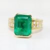 Picture of 14k Yellow Gold Emerald & Diamond Ring