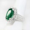 Picture of 14k White Gold Oval Cut Emerald & Brilliant Diamond Ring