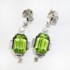 Picture of Platinum, Peridot, Diamond & Onyx Art Deco Style Earrings by Raymond C. Yard