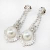 Picture of Platinum, South Sea Pearl Drops & Diamond Earrings by Raymond C. Yard