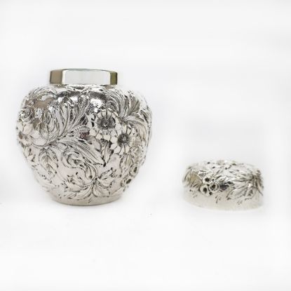 Picture of Antique Hand Wrought Sterling Silver Tea Caddy