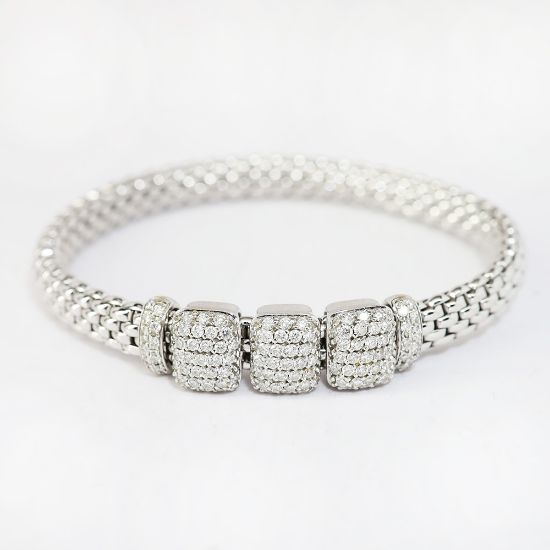 Picture of FOPE 18k White Gold Pavé Set Diamond Bracelet