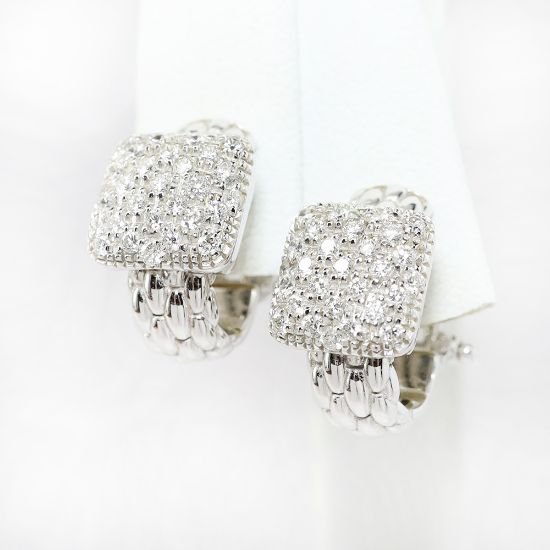 Picture of FOPE 18k White Gold Pavé Set Diamond Earrings