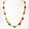 Picture of 14k Yellow Gold & Bezel Set, Multicolored Nephrite Jade Necklace