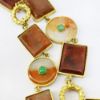 Picture of 14k Yellow Gold & Bezel Set, Multicolored Nephrite Jade Necklace