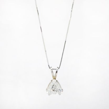 Picture of 14k White Gold Modified Triangle Brilliant Diamond Necklace 