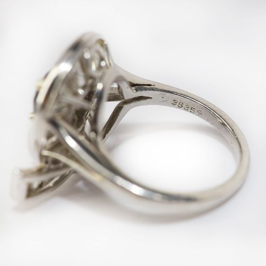 Picture of Platinum Sapphire and Diamond Ring