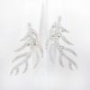 Picture of 14k White Gold & Diamond Branch Shaped Dangle Earrings 