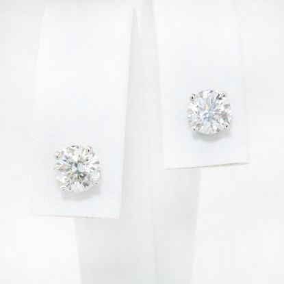 Picture of 14k White Gold 2.02CTW Round Brilliant Diamond Studs 