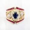 Picture of 14k Yellow Gold Sapphire, Ruby & Diamond Ring 
