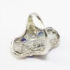 Picture of Antique Early Art Deco 14k White Gold Filigree, Diamond & Synthetic Sapphire Ring