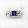 Picture of Antique 18k White Gold Filigree, Diamond & Synthetic Sapphire Ring