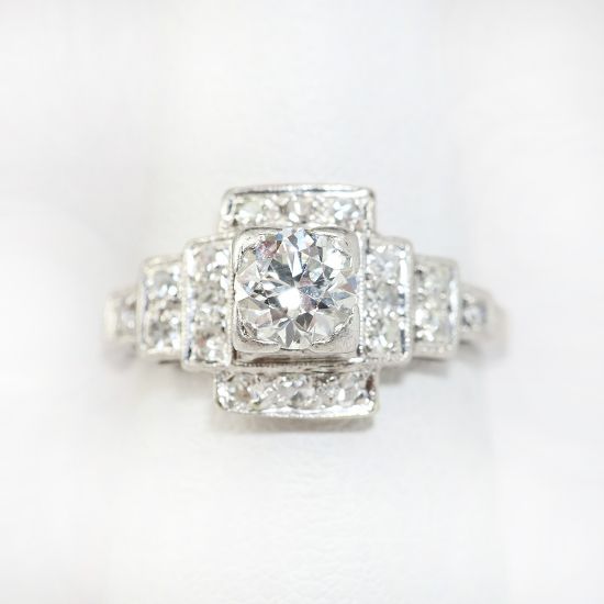 Picture of Art Deco Era Platinum & Diamond Engagement Ring