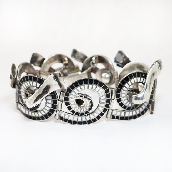 Picture of Vintage Margot de Taxco Enamel & Silver Bracelet