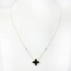 Picture of 14k Yellow Gold Black Onyx & Diamond Clover Motif Necklace