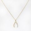 Picture of 14k Yellow Gold & Diamond Wishbone Necklace