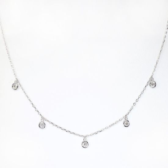 Picture of 14k White Gold & Diamond Charms Necklace