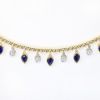 Picture of 14k Two-Tone Gold Beads, Sapphire & Diamond Charms Necklace