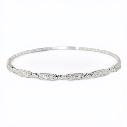Picture of 14k White Gold & Diamond Station Bangle 