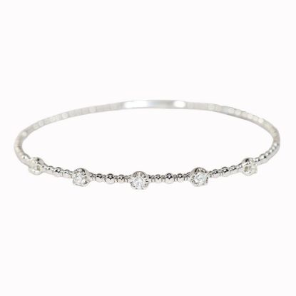 Picture of 14k White Gold & Diamond Stations Bangle 