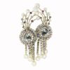 Picture of Vintage Extra Large Hobé Rhinestone & Pearl Clip-On Earrings