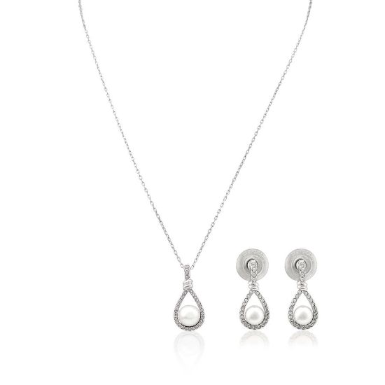 Picture of Swarovski Crystal 'Enlace' Necklace & Earring Set, #5228756