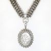 Picture of Antique Victorian Sterling Silver Locket with Original Chain