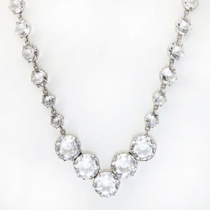 Picture of Antique Sterling Silver & Faceted Rock Crystal Necklace