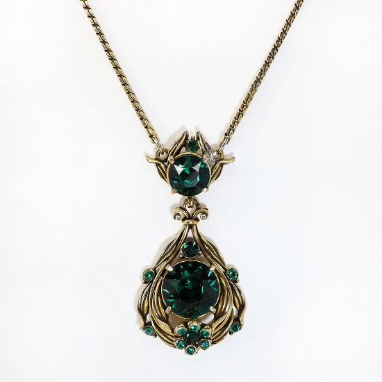 Picture of Vintage 1954 Hollycraft Emerald Green Rhinestone Necklace