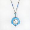 Picture of Antique Swiss Sterling Silver, Marcasite & Guilloche Enamel Watch Necklace