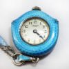 Picture of Antique Swiss Sterling Silver, Marcasite & Guilloche Enamel Watch Necklace