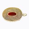 Picture of Vintage Gilt Chinese Export Silver, Enamel & Carnelian Pendant