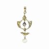 Picture of Antique 14k Gold, Pearl & Diamond Lavalier Pendant