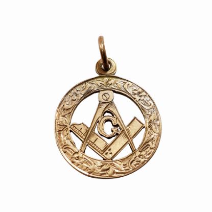 Picture of English Victorian 9k Rose Gold Freemason's Pendant