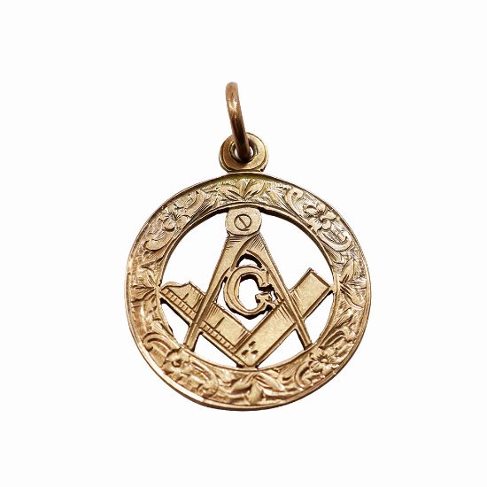 Picture of English Victorian 9k Rose Gold Freemason's Pendant