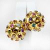 Picture of Vintage Mid Century 18k Gold & Multi Gemstone Sputnik Earrings