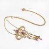 Picture of Antique Edwardian 14k Gold, Amethyst & Seed Pearl Lavalier Pendant Necklace