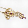 Picture of Antique Edwardian 14k Gold, Amethyst & Seed Pearl Lavalier Pendant Necklace