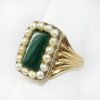 Picture of Vintage 1965 English Men's 9k Gold, Pearl & Malachite Ring