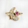 Picture of Antique Victorian 14k Gold, Diamond & Ruby Crescent Moon & Star Ring