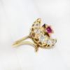 Picture of Antique Victorian 14k Gold, Diamond & Ruby Crescent Moon & Star Ring