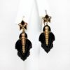 Picture of Victorian 14k Gold, Carved Onyx, Pearl & Enamel Mourning Earrings