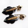 Picture of Victorian 14k Gold, Carved Onyx, Pearl & Enamel Mourning Earrings