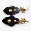 Picture of Victorian 14k Gold, Carved Onyx, Pearl & Enamel Mourning Earrings
