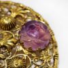 Picture of Vintage Large Signed Leo Glass Etruscan Style Brooch with Gemstones