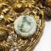 Picture of Vintage Large Signed Leo Glass Etruscan Style Brooch with Gemstones