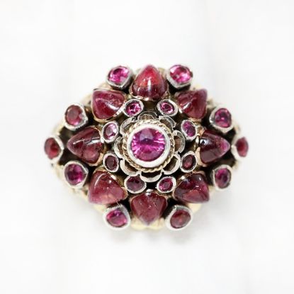 Picture of Vintage 8k Two-Tone Gold, Ruby & Pink Sapphire Thai Princess/Harem Ring