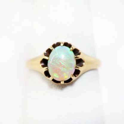 Picture of Antique 10k Gold & Opal Cabochon Solitaire Ring