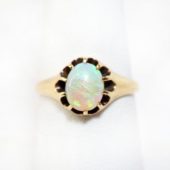 Picture of Antique 10k Gold & Opal Cabochon Solitaire Ring