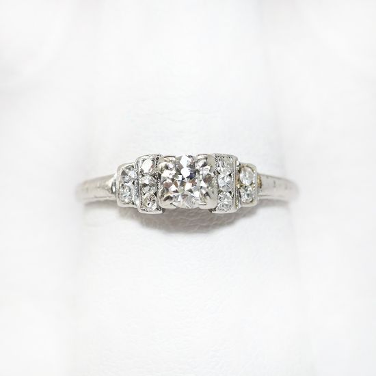 Picture of Antique Art Deco Iridium Platinum & Diamond Engagement Ring